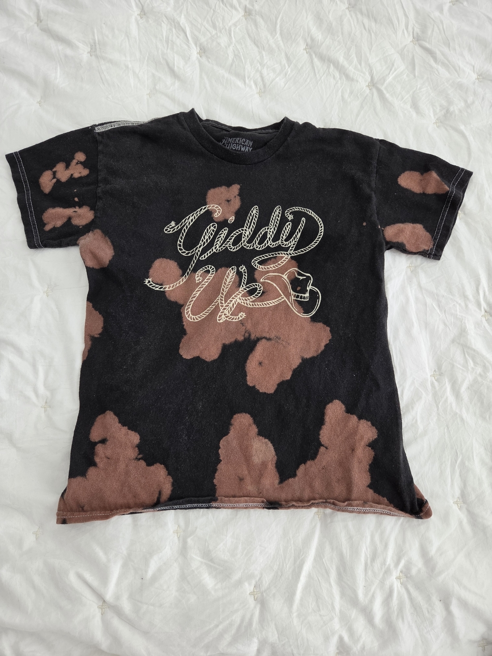 Giddy Up Kids Black & Brown Tie-Dye Graphic Tee